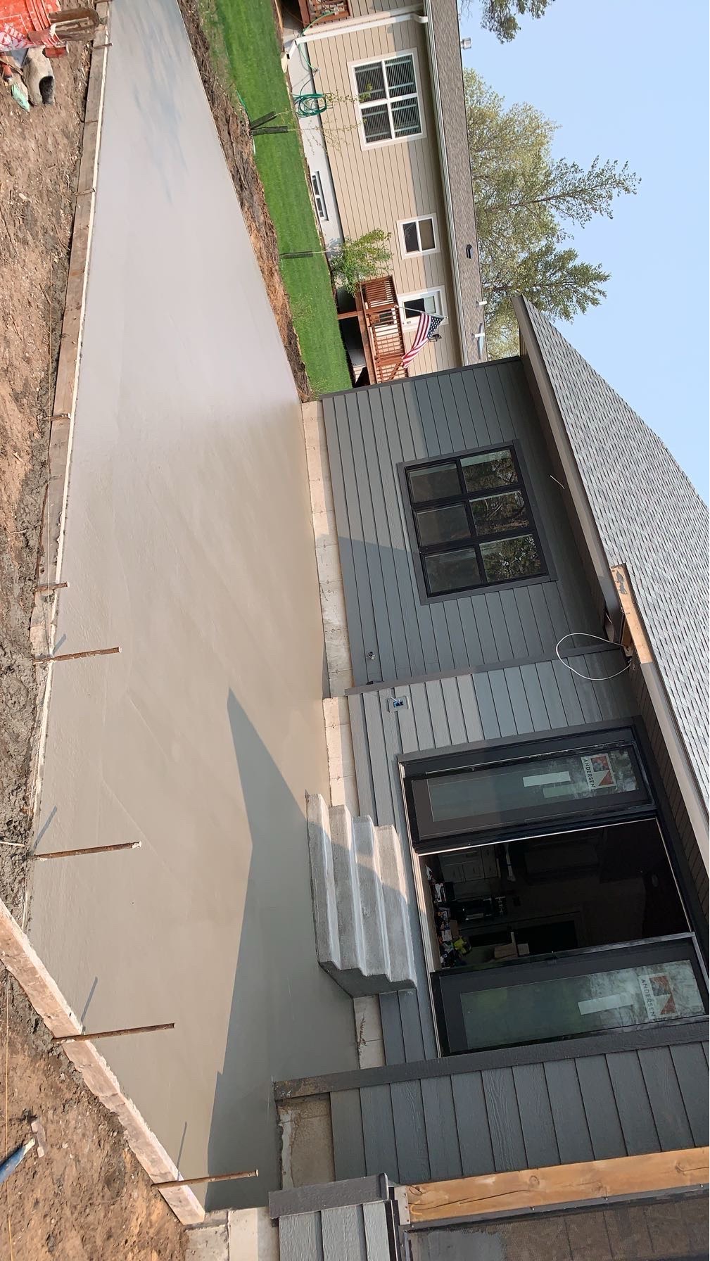 Concrete driveway at a residential project