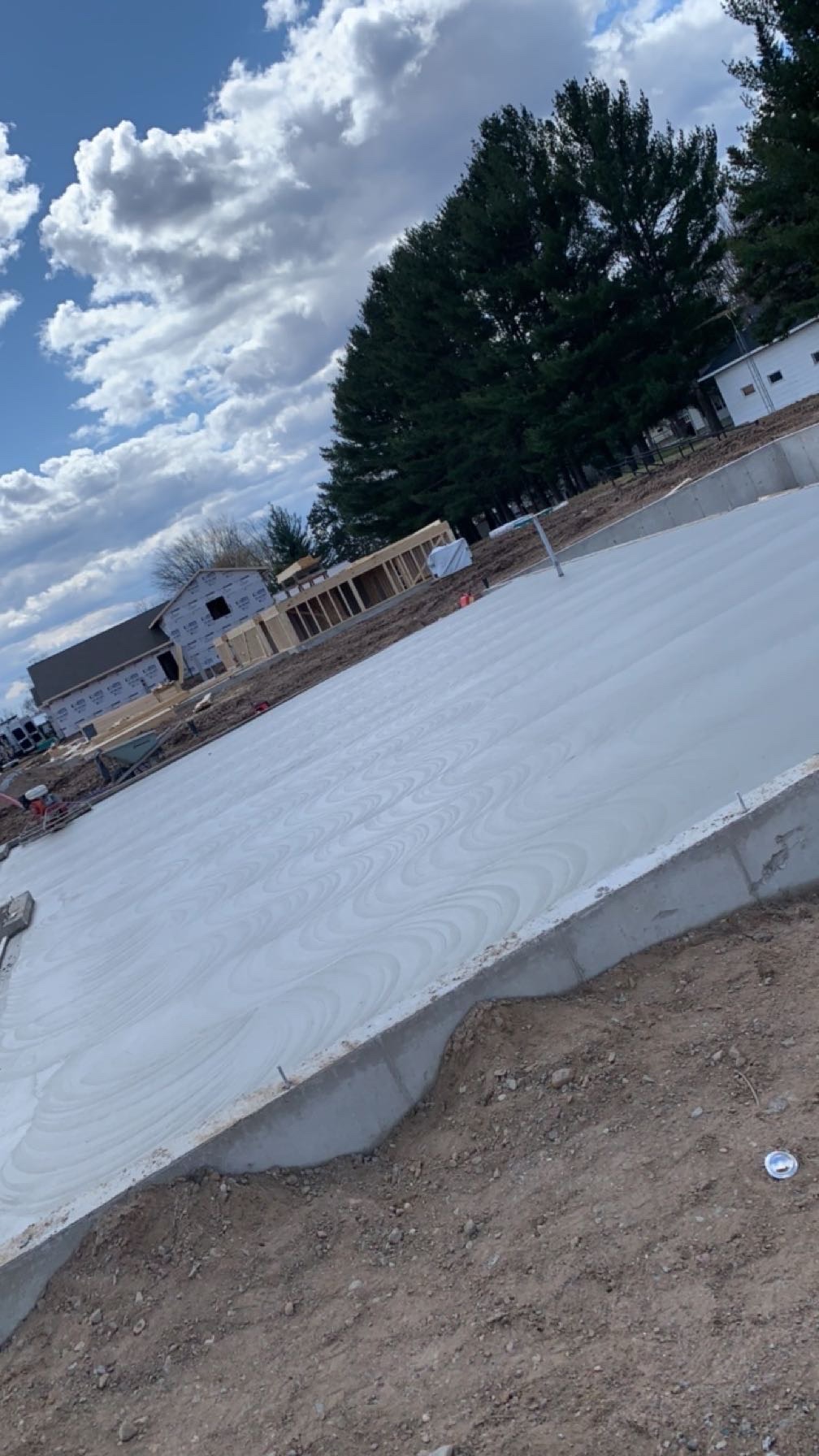 Finished concrete slab at a new construction project